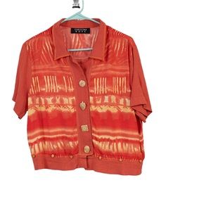 Vintage Christina Hope orange buttons down shirt size L
